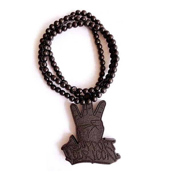 Trendy Wooden Necklace with Wooden Pendant