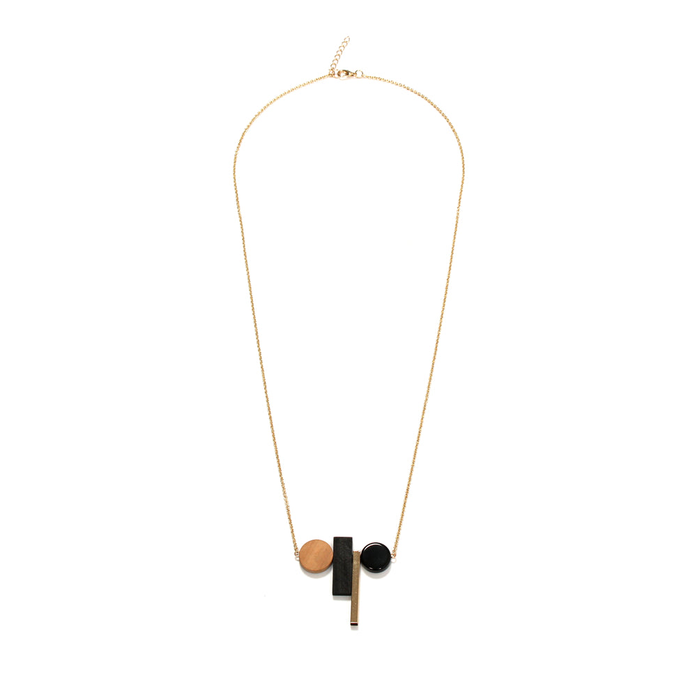 Abstract Shape Wooden Necklace