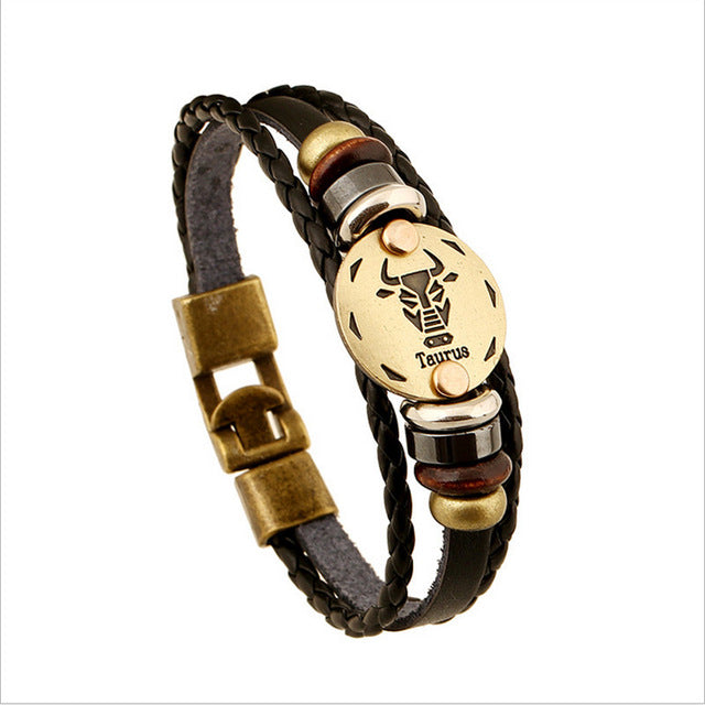 Elegant 12 constellations Charm Bracelet