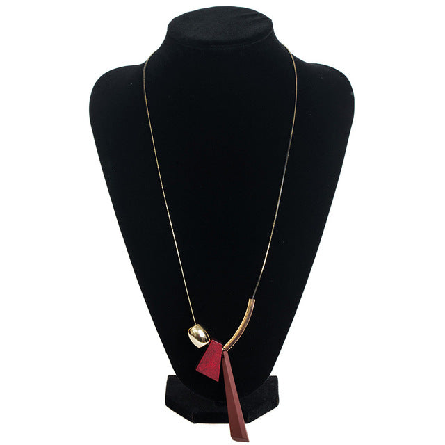 Stylish Long Wooden Necklace