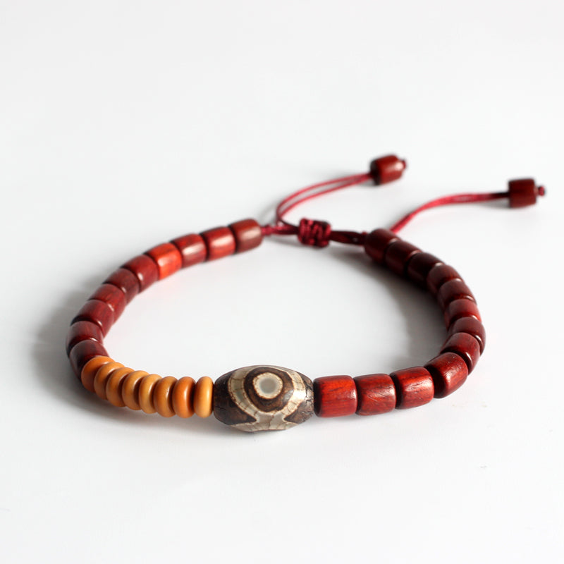 Natural Wooden Beads Tibetan Stone Bracelet