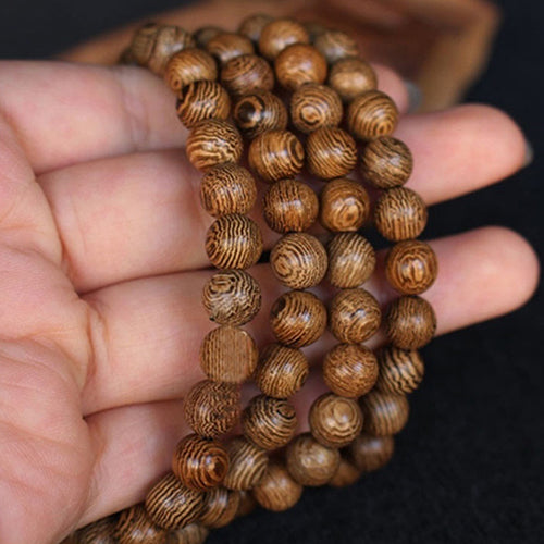 Wooden Bead Buddhist Prayer Bracelet