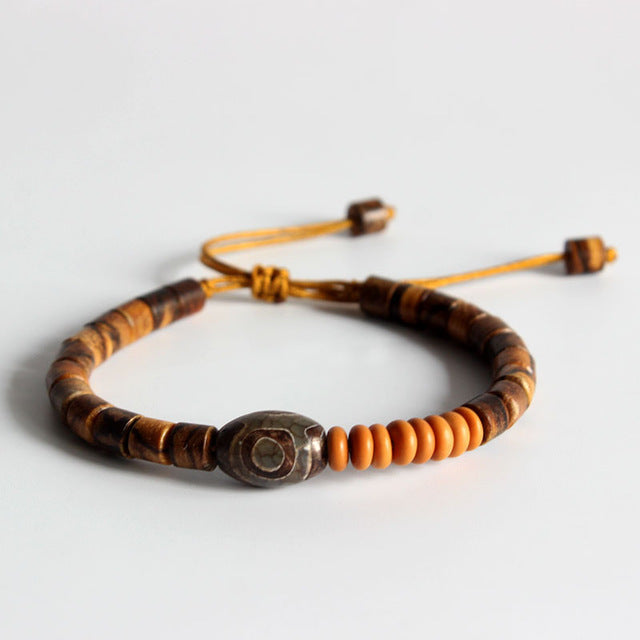 Natural Wooden Beads Tibetan Stone Bracelet