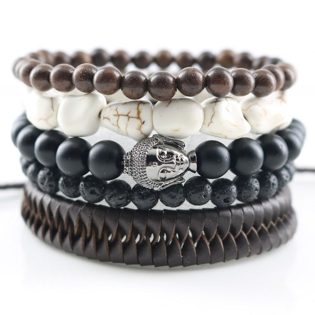 Fashionable Beads Bangle with Leopard Head