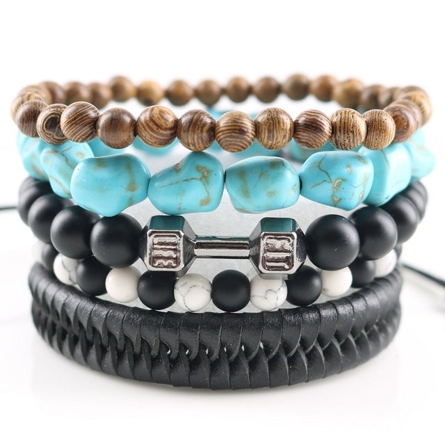 Fashionable Beads Bangle with Leopard Head