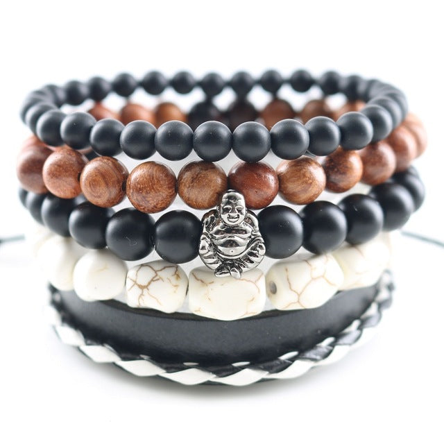 Fashionable Beads Bangle with Leopard Head