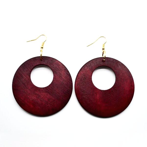 Trendy African Hollow Wood Earrings