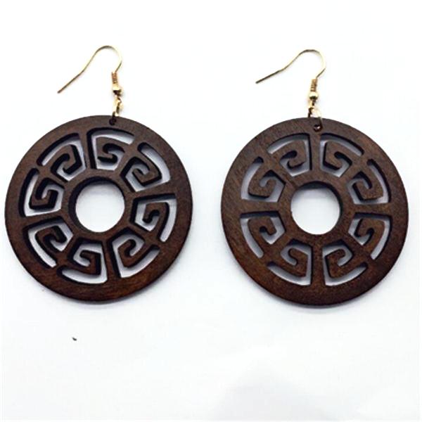 Classy African Red Wood Earrings