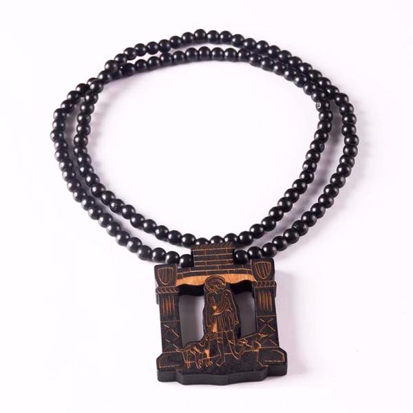 Laser Engraved Wood Pendant Necklace