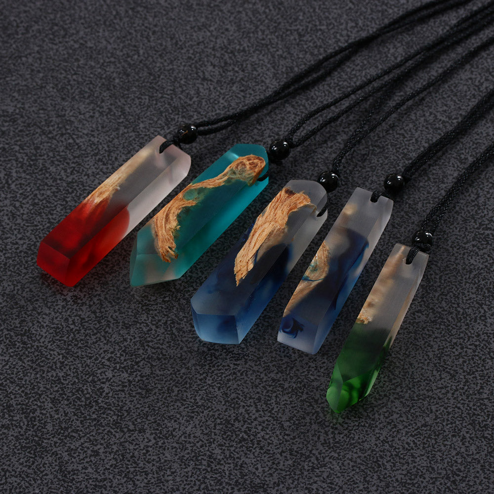 Handmade Resin & Wood Pendant Necklace for Women