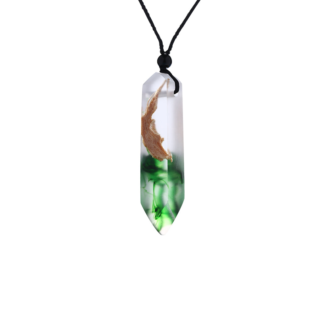 Handmade Resin & Wood Pendant Necklace for Women