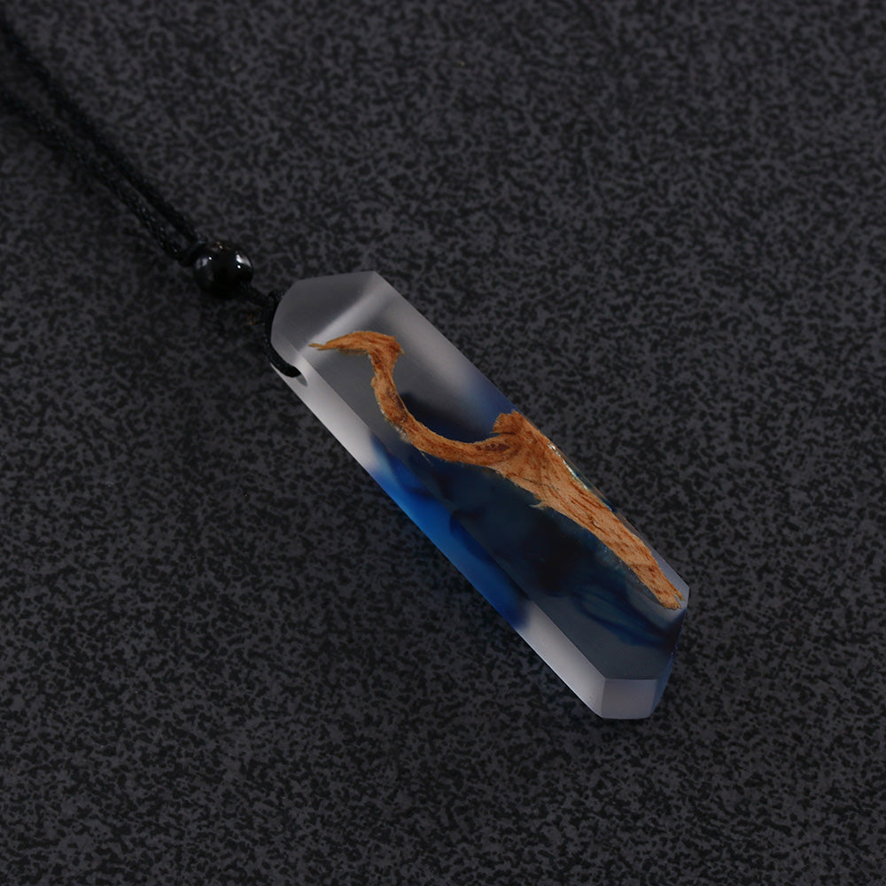 Handmade Resin & Wood Pendant Necklace for Women