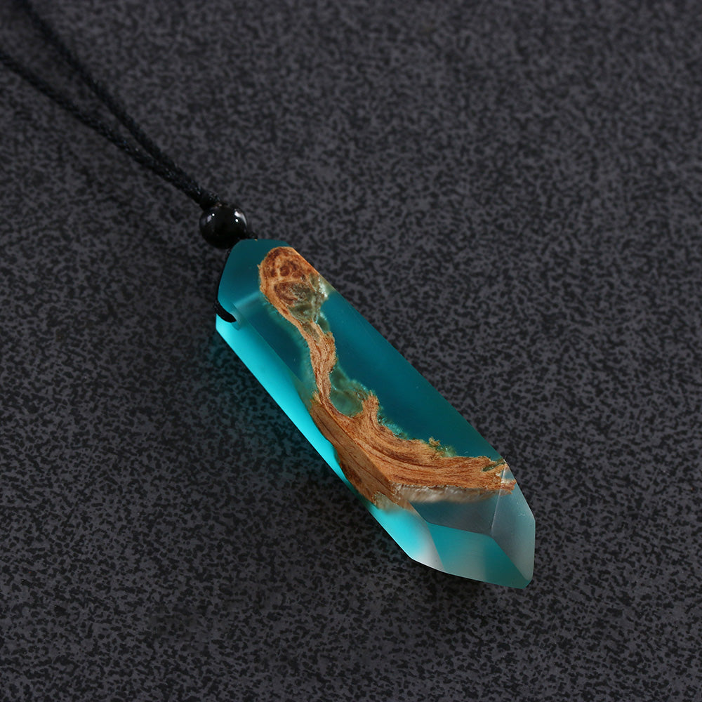 Handmade Resin & Wood Pendant Necklace for Women