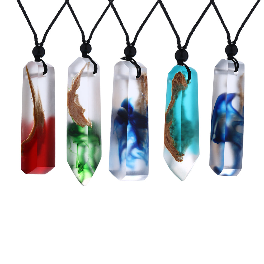 Handmade Resin & Wood Pendant Necklace for Women