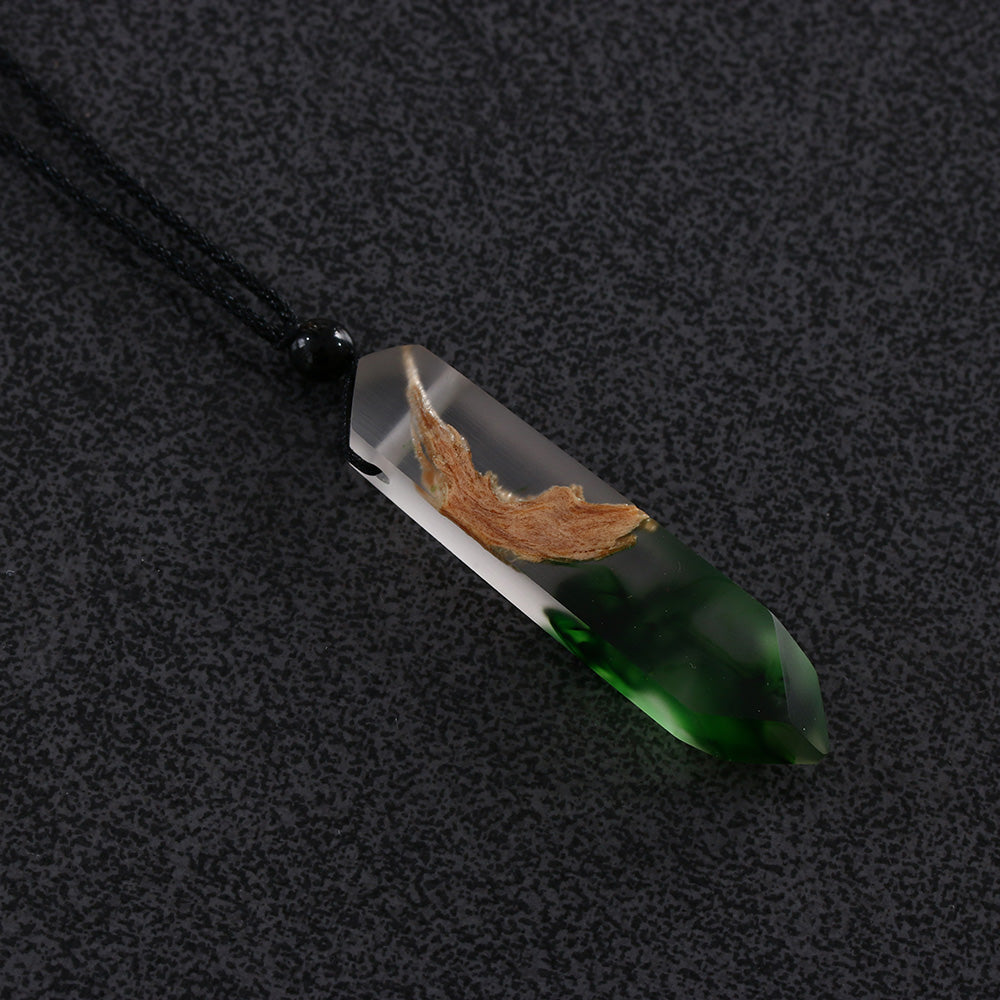 Handmade Resin & Wood Pendant Necklace for Women