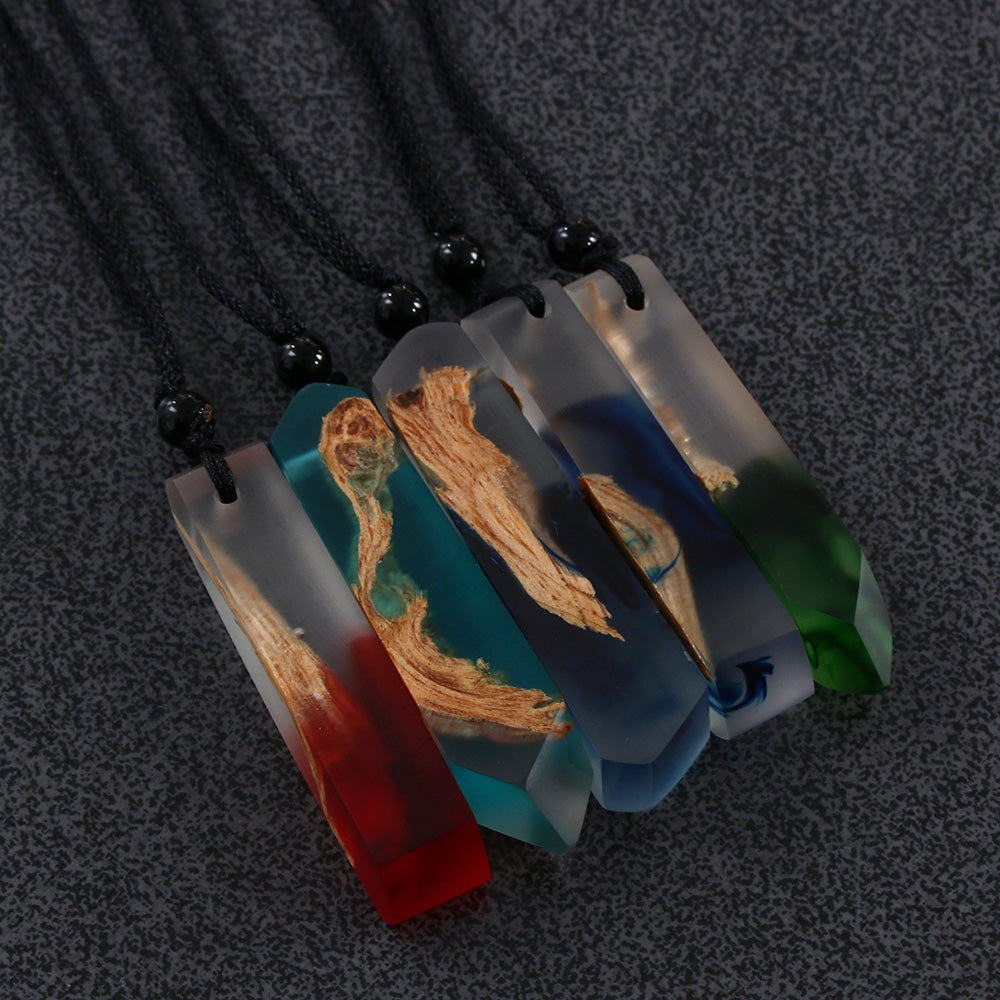 Handmade Resin & Wood Pendant Necklace for Women