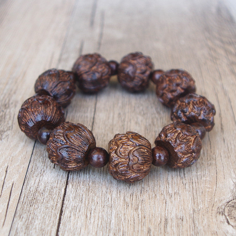 Men's Tibetan Black Wood Bracelet