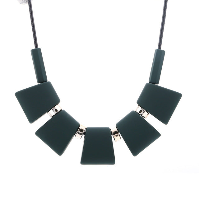 Colorful Wood Beads Necklace