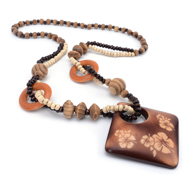Trendy Wooden Necklace