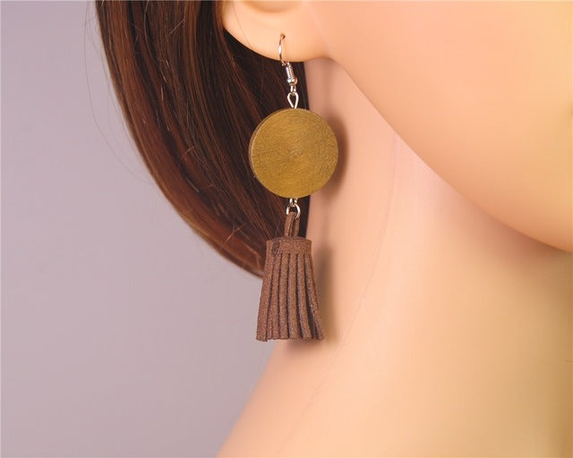 Stylish Wooden Drop Earrings