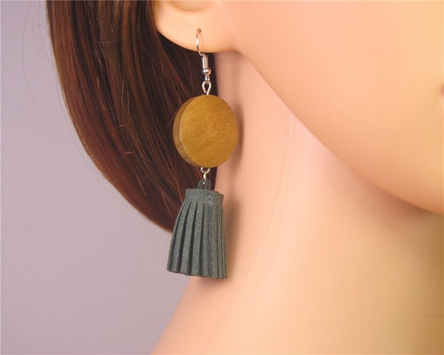 Stylish Wooden Drop Earrings