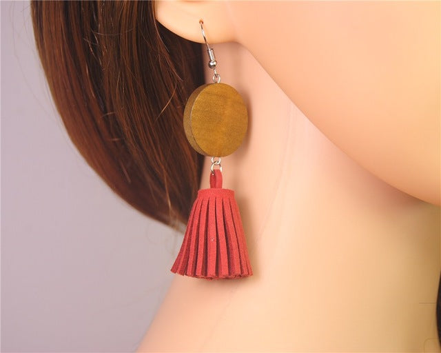 Stylish Wooden Drop Earrings