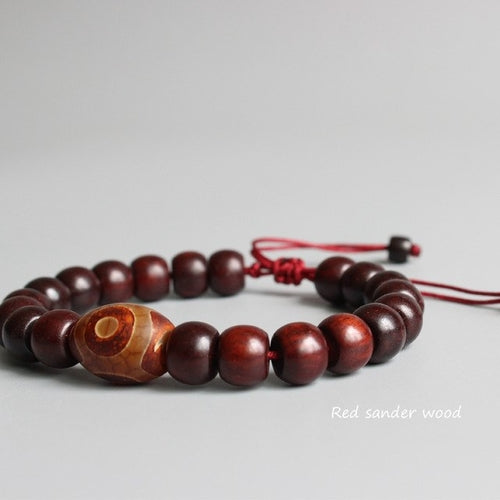 Natural Red Sander Wooden Beads Bracelets