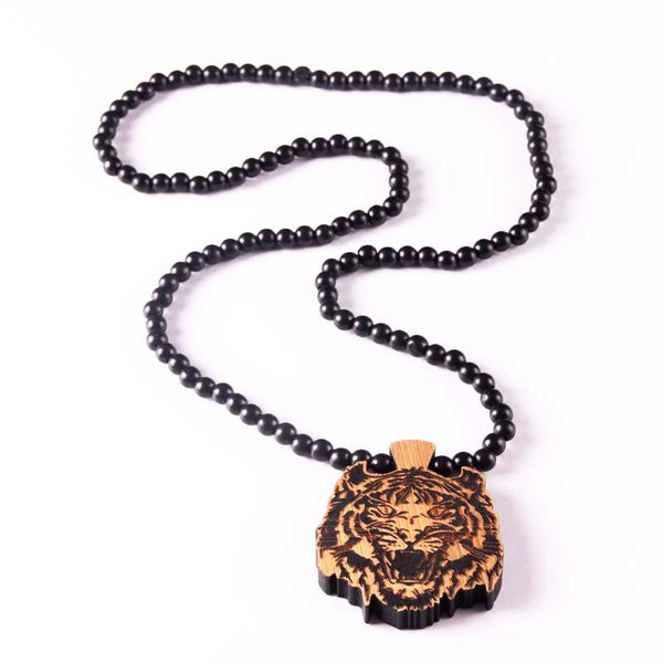 Unique and Trendy Laser Engraved Tiger Face Pendant