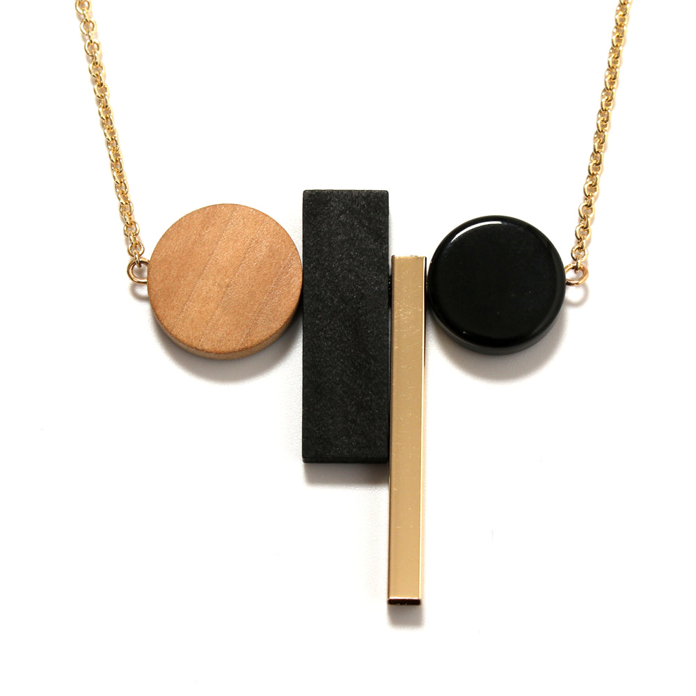 Abstract Shape Wooden Necklace