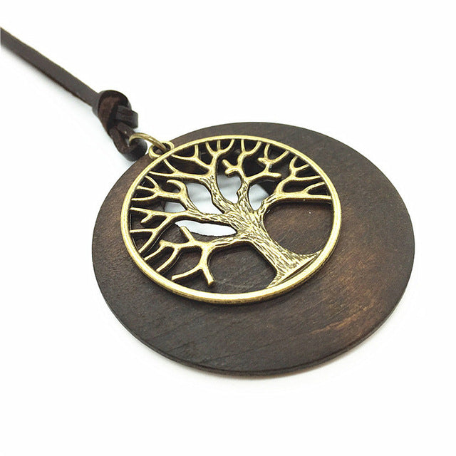 Tree Design Wooden Necklace