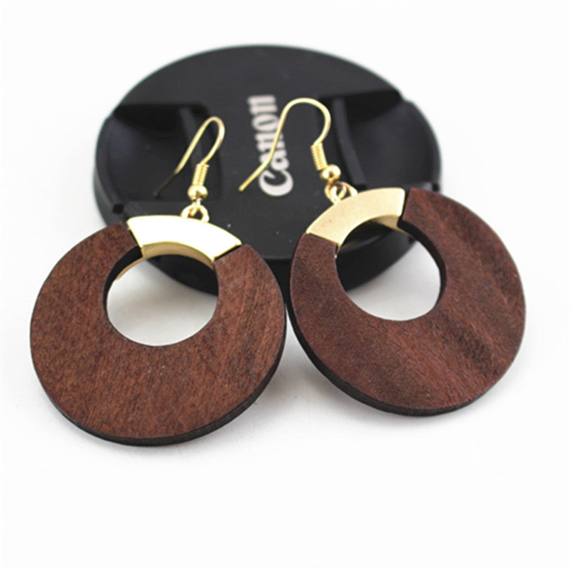 Round Wood Earrings