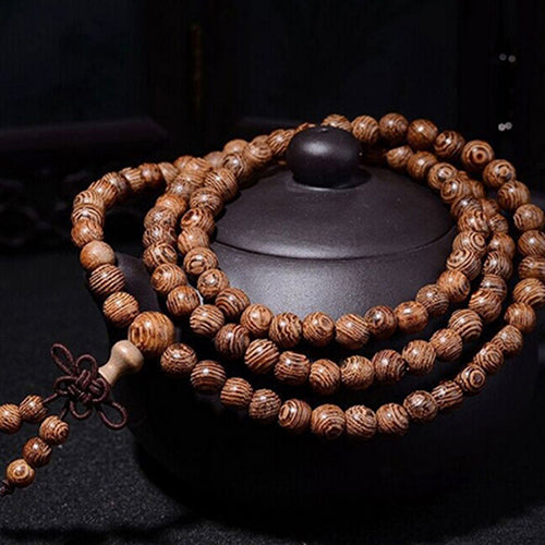 Wooden Bead Buddhist Prayer Bracelet