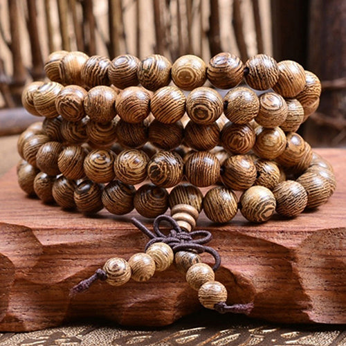 Wooden Bead Buddhist Prayer Bracelet