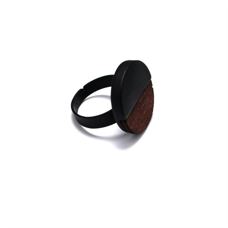 Trendy Black Wood Ring