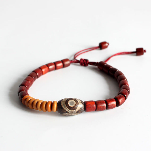 Natural Wooden Beads Tibetan Stone Bracelet