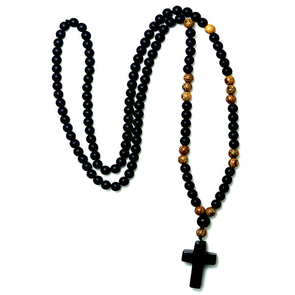 Black Wood Beads Necklace for Men