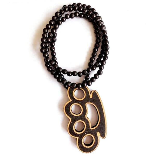 Trendy Wooden Necklace with Wooden Creative Design Pendant