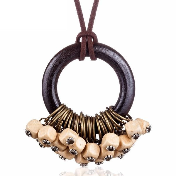 Trendy Boho Style Wooden Necklace