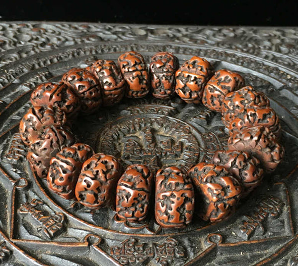 Tibet Old Rudraksha Bodhi Buddhist Prayer Beads Bracelet