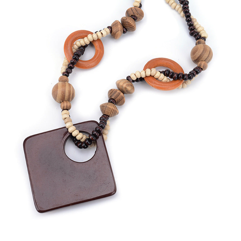 Trendy Wooden Necklace